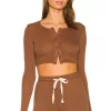Lovers And Friends Kellan Cropped Top In Mocha -Lovers and Friends Sales Shop LOVF WS2347 V1