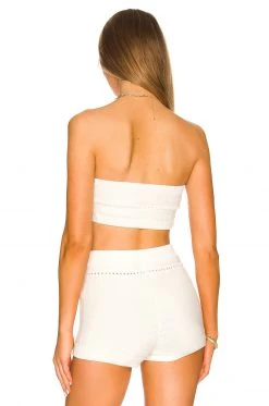 Lovers And Friends Delany O Ring Knit Bandeau Top In White -Lovers and Friends Sales Shop LOVF WS2364 V3
