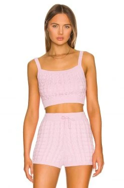 Lovers And Friends Haivyn Cable Top In Pink