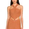 Lovers And Friends Malik Crochet Top In Cocoa Brown -Lovers and Friends Sales Shop LOVF WS2378 V1