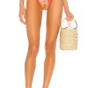 Lovers And Friends Little Me High Waist Bikini Bottom In Tangerine Floral -Lovers and Friends Sales Shop LOVF WX645 V1